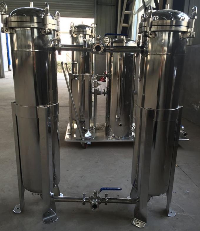 304 Stainless Steel duplex bag filter skid Impurity Separation Edible ...